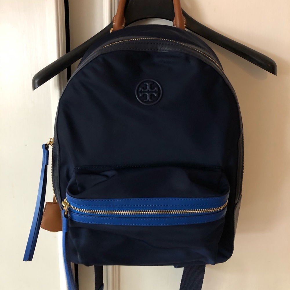 Tory Burch Nylon colorblock Backpack navy blue